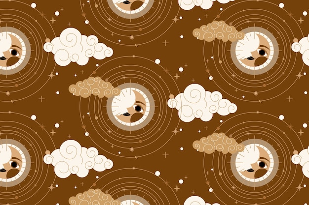 Diseño de patrones celestes dibujados a mano