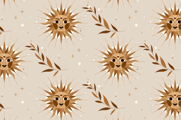 Diseño de patrones celestiales dibujados a mano.