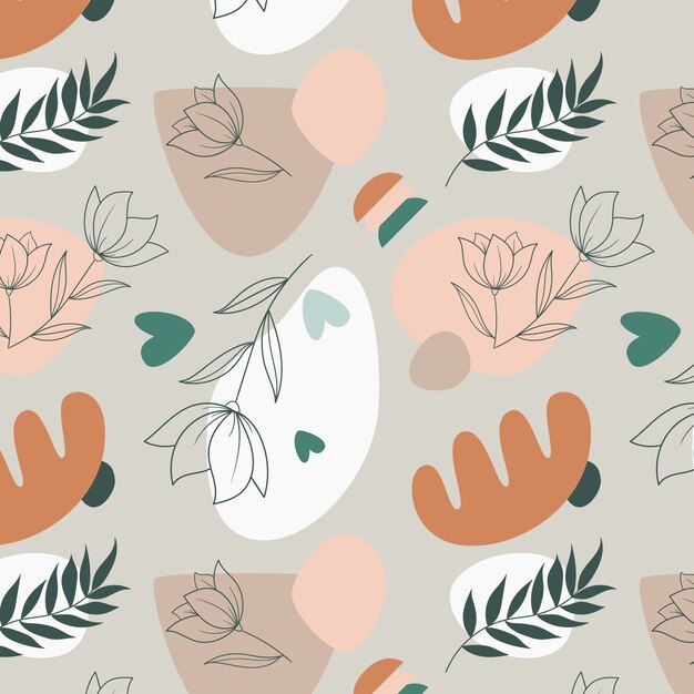 Diseño de patrones de colores apagados dibujados a mano
