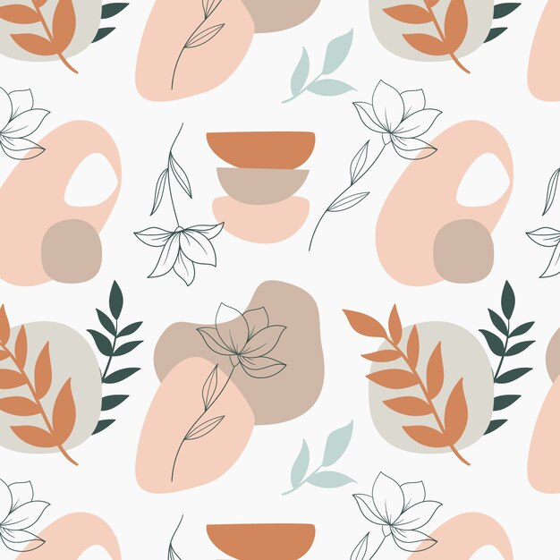 Diseño de patrones de colores apagados dibujados a mano