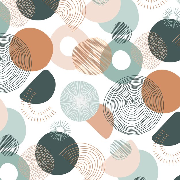 Diseño de patrones de colores apagados dibujados a mano