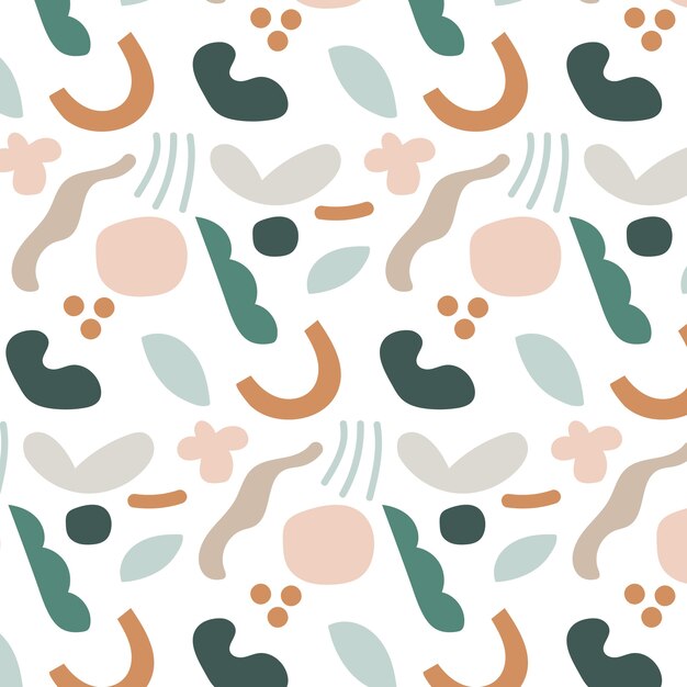 Diseño de patrones de colores apagados dibujados a mano