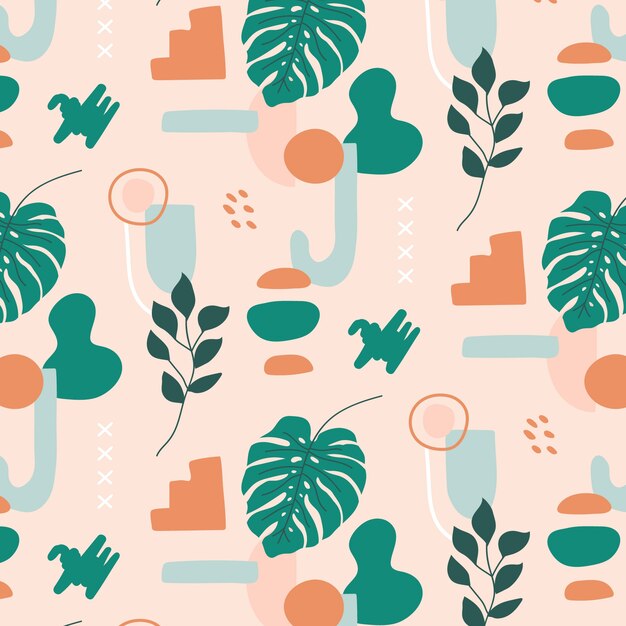 Diseño de patrones de colores apagados dibujados a mano