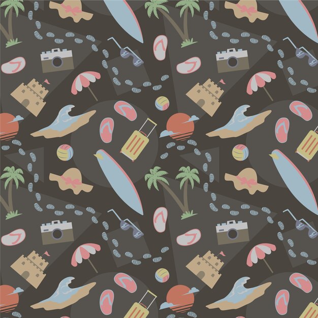 Diseño de patrones de colores apagados dibujados a mano