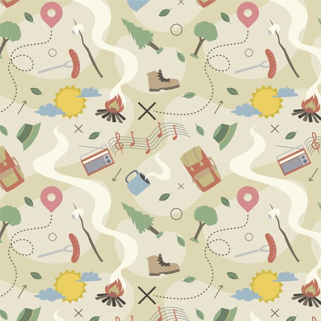 Diseño de patrones de colores apagados dibujados a mano