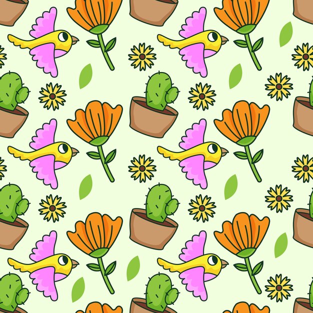 Diseño de patrones dibujados a mano para la temporada de primavera.