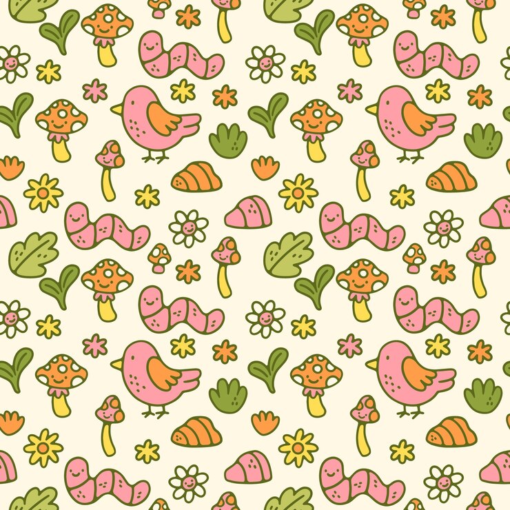 Vector gratuito diseño de patrones dibujados a mano para la temporada de primavera.