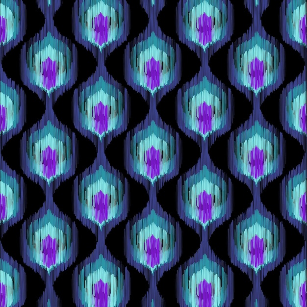 El diseño de patrones de estilo IKAT de fondo retro