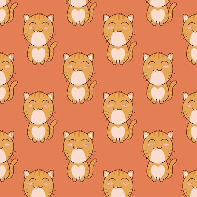 Diseño de patrones sin fisuras lindo gato
