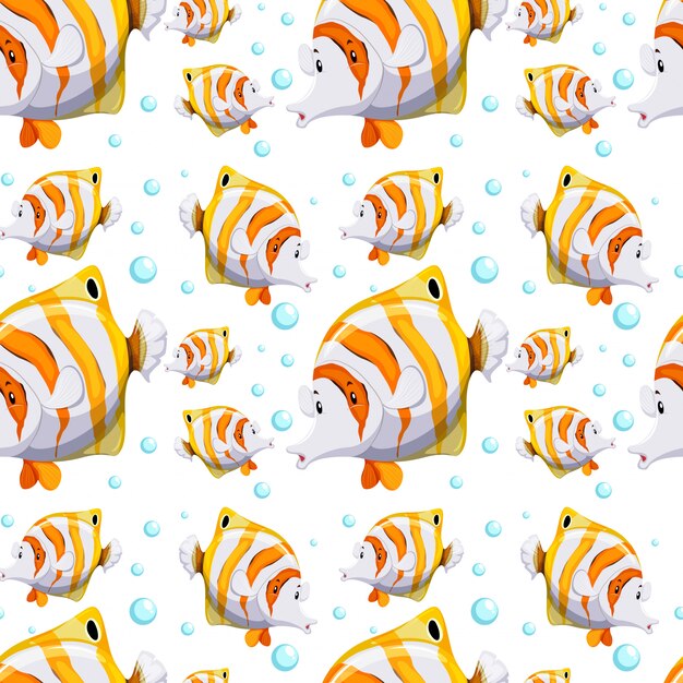 Diseño de patrones sin fisuras con peces y burbujas