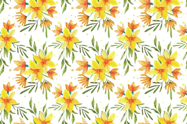 Diseño de patrones florales en acuarela