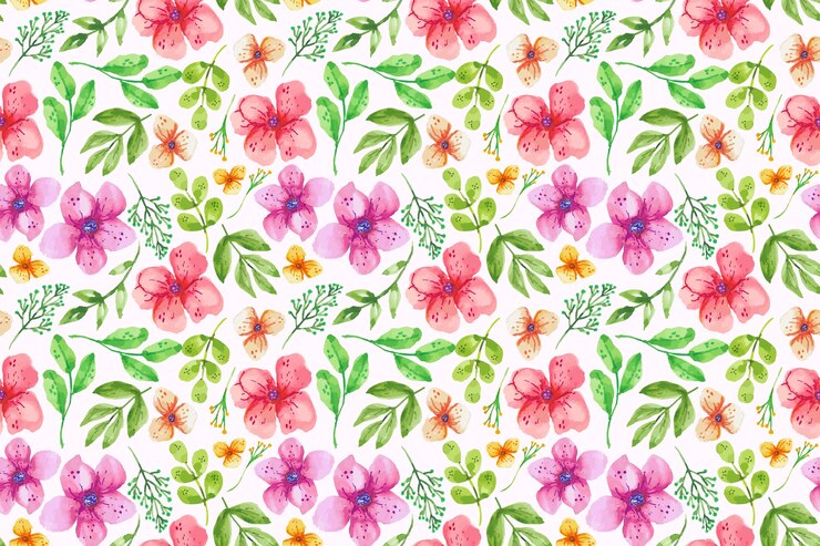 Vector gratuito diseño de patrones florales en acuarela