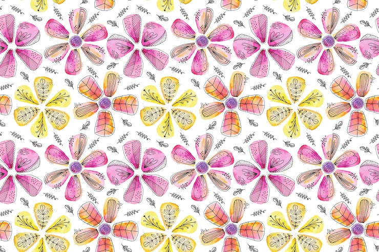 Vector gratuito diseño de patrones florales en acuarela