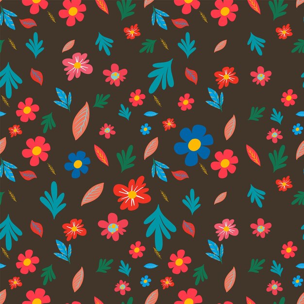 Diseño de patrones florales coloridos