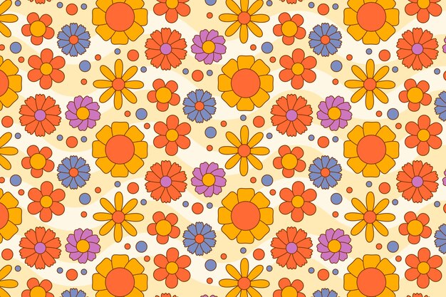Diseño de patrones de flores groovy