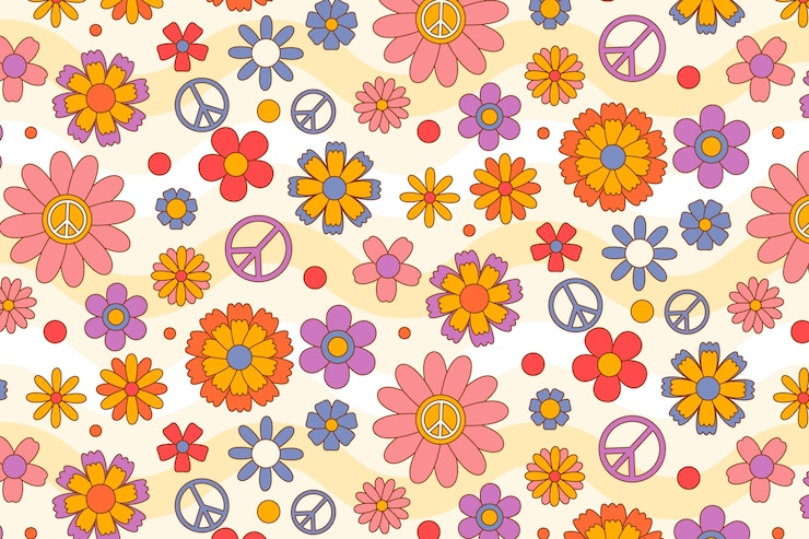 Vector gratuito diseño de patrones de flores groovy