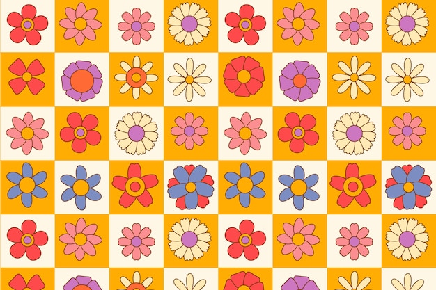 Diseño de patrones de flores groovy