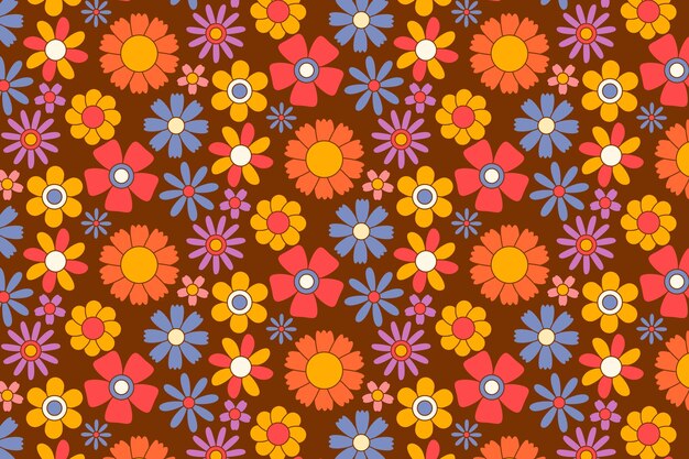 Diseño de patrones de flores groovy