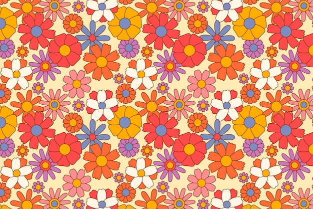 Diseño de patrones de flores groovy