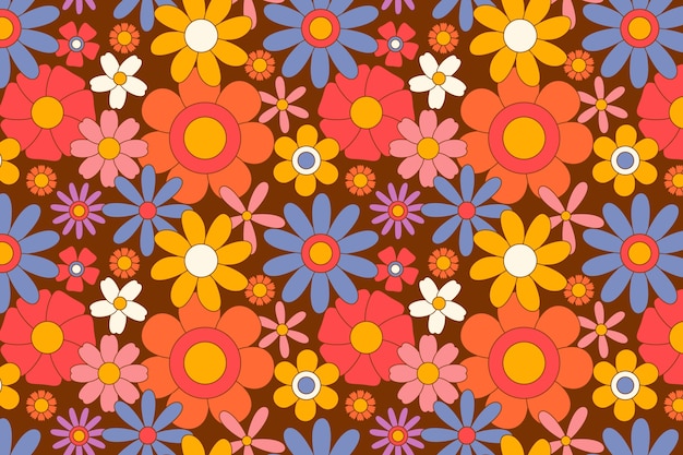 Diseño de patrones de flores groovy
