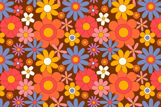 Diseño de patrones de flores groovy