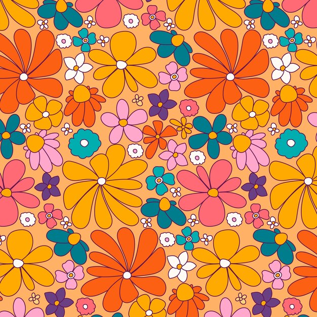 Diseño de patrones de flores groovy