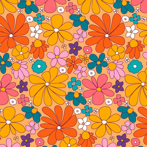 Diseño de patrones de flores groovy