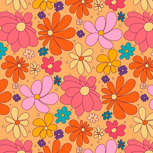 Diseño de patrones de flores groovy
