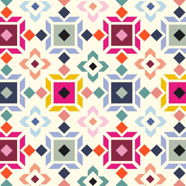 Diseño de patrones geométricos coloridos planos