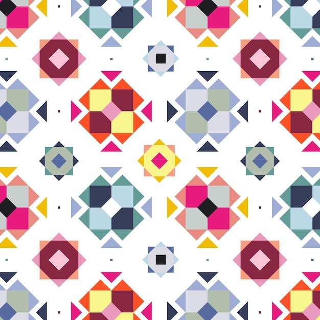 Diseño de patrones geométricos coloridos planos