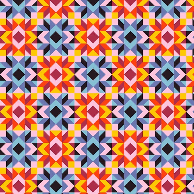 Vector gratuito diseño de patrones geométricos coloridos planos