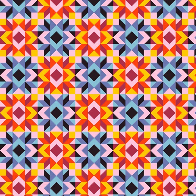 Diseño de patrones geométricos coloridos planos