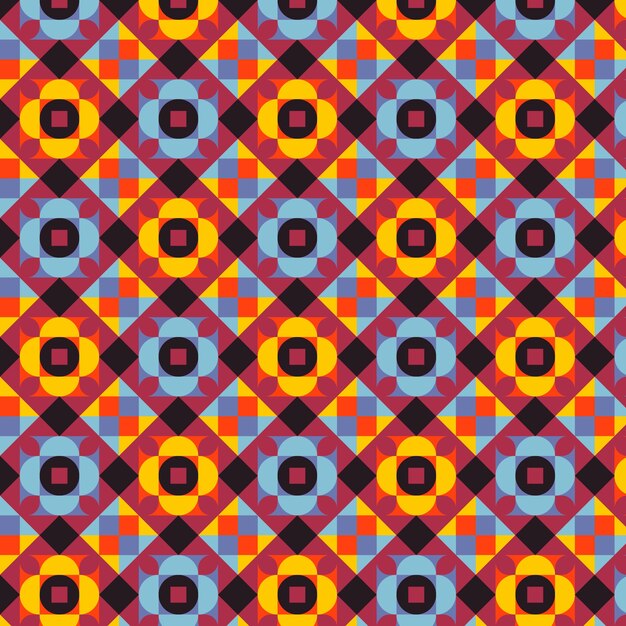 Diseño de patrones geométricos coloridos planos