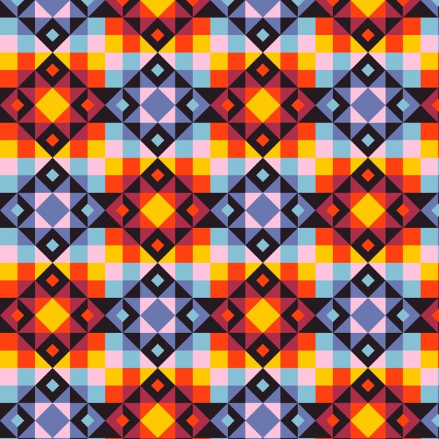 Diseño de patrones geométricos coloridos planos