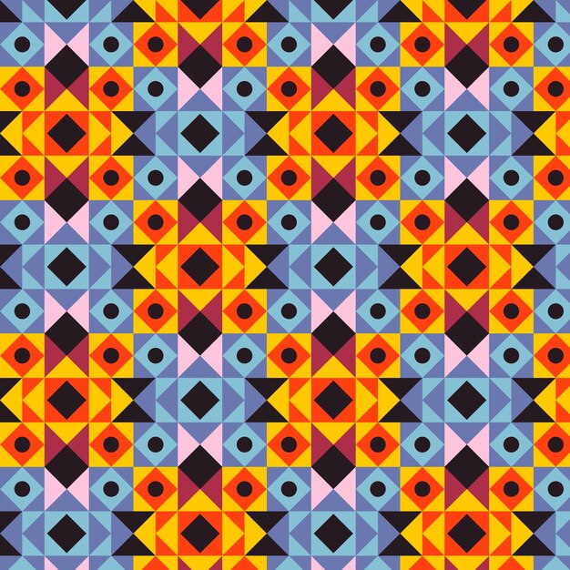 Diseño de patrones geométricos coloridos planos