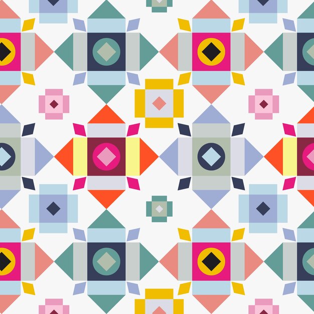 Diseño de patrones geométricos coloridos planos