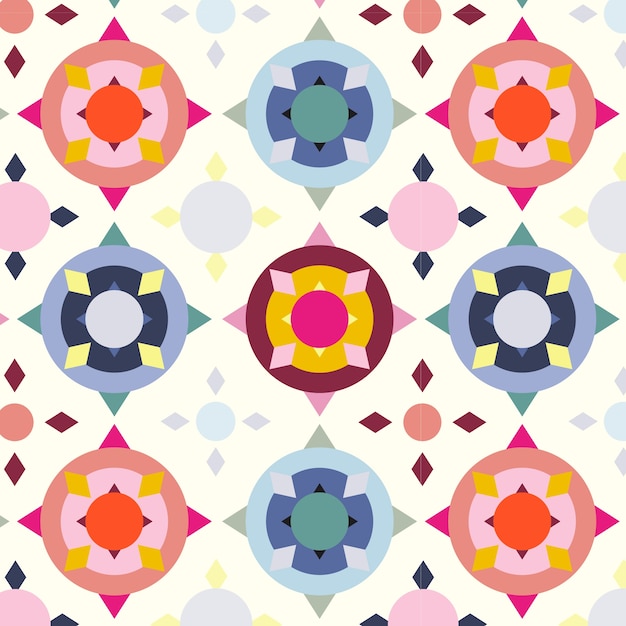 Diseño de patrones geométricos coloridos planos