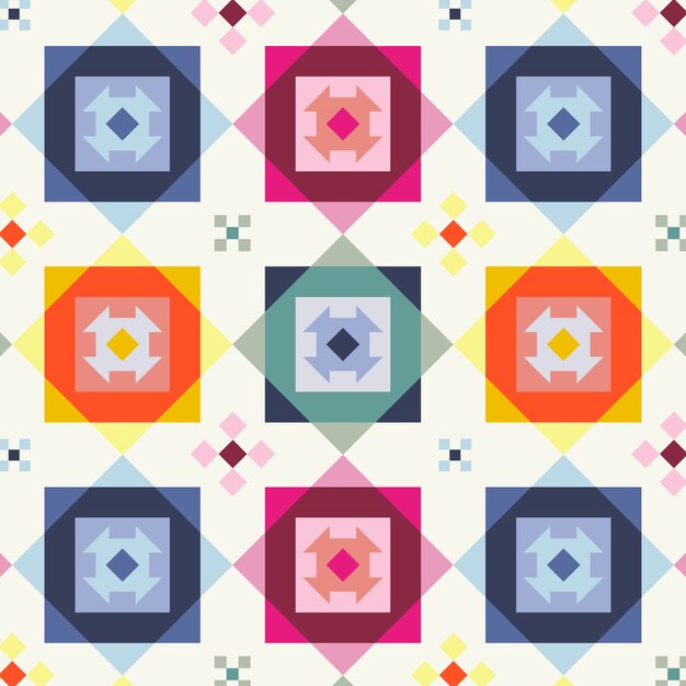Diseño de patrones geométricos coloridos planos