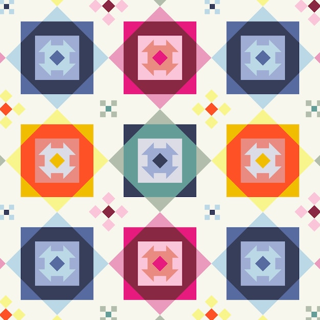 Diseño de patrones geométricos coloridos planos