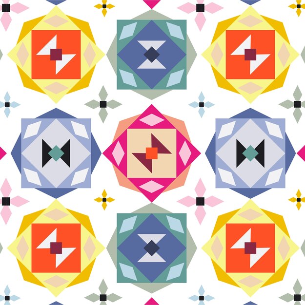 Diseño de patrones geométricos coloridos planos