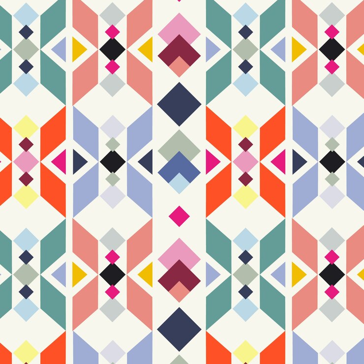Vector gratuito diseño de patrones geométricos coloridos planos