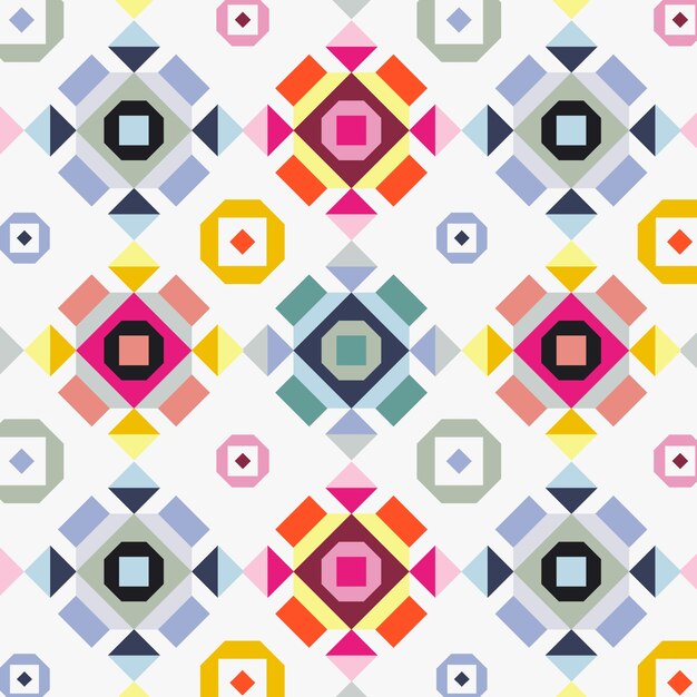 Diseño de patrones geométricos coloridos planos
