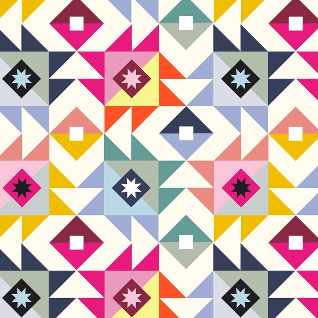 Diseño de patrones geométricos coloridos planos