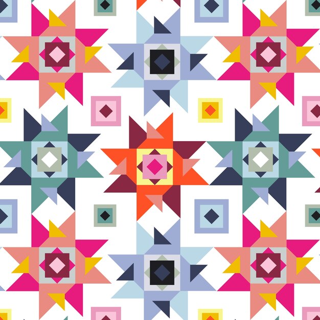 Diseño de patrones geométricos coloridos planos