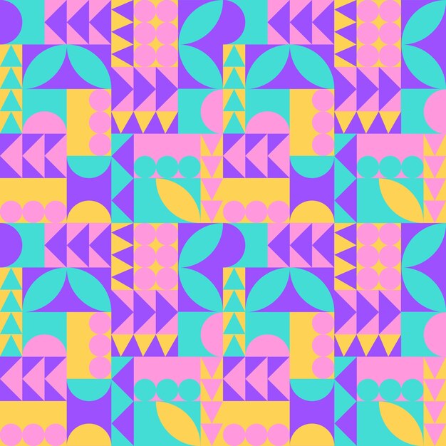 Diseño de patrones geométricos coloridos planos
