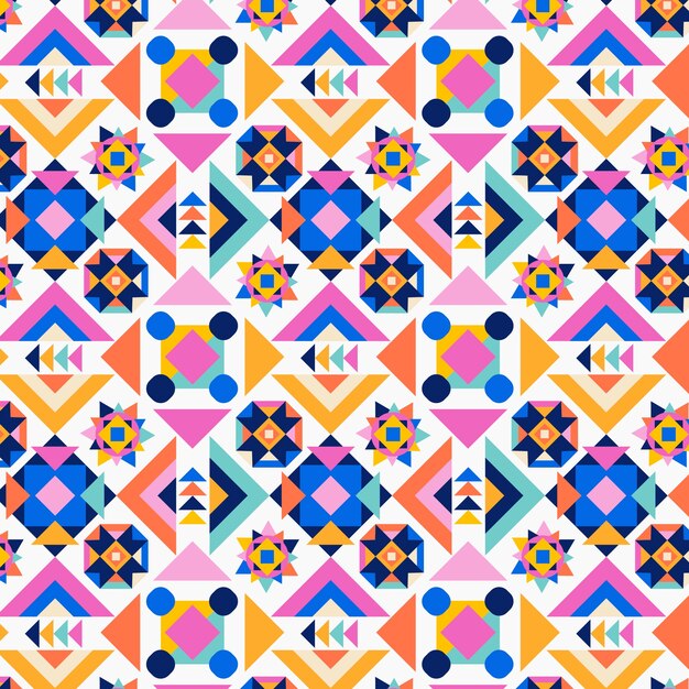 Diseño de patrones geométricos coloridos planos
