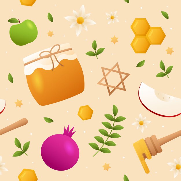 Diseño de patrones de gradiente para la celebración del año nuevo judío Rosh Hashanah