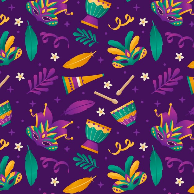 Diseño de patrones de gradiente para el festival de Mardi Gras