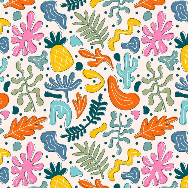 Diseño de patrones de matice coloridos dibujados a mano