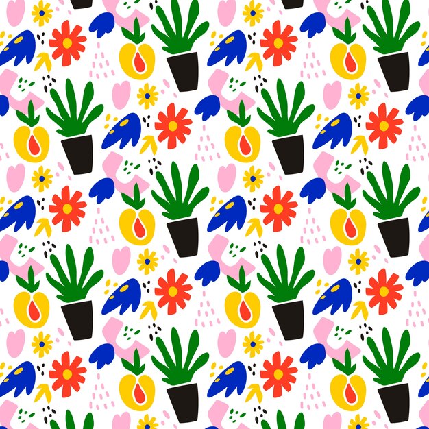 Diseño de patrones de matice coloridos dibujados a mano